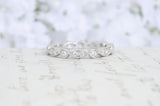 Art Deco Wedding Band - Full Eternity Band - Vintage Style Band - Sterling Silver Band - Marquise & Dot Ring - Stacking Ring - Milgrain Band