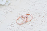 Rose Gold Round Halo Ring - Sterling Sliver Ring - Engagement Ring Set - Round Cut Ring - Halo Engagement Ring - Wedding Ring