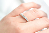 Curved Wedding Band - Art Deco Band - Sterling Silver Ring - Half Eternity Ring - Stacking Ring - Ring Gaurd