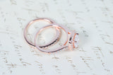 Halo Wedding Ring Set - Cushion Cut Ring - Engagement Ring - Rose Gold Ring - Sterling Silver Ring