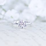SALE - 6 Prong Ring - Solitaire Engagement Ring - Round Cut Wedding Ring - Promise Ring - Purity Ring - 2 Carat - Sterling Silver