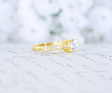 Yellow Gold Wedding Band - Art Deco Ring - Stacking Ring - Eternity Ring - Wedding Ring - Promise Ring - Vintage Ring - Sterling Silver